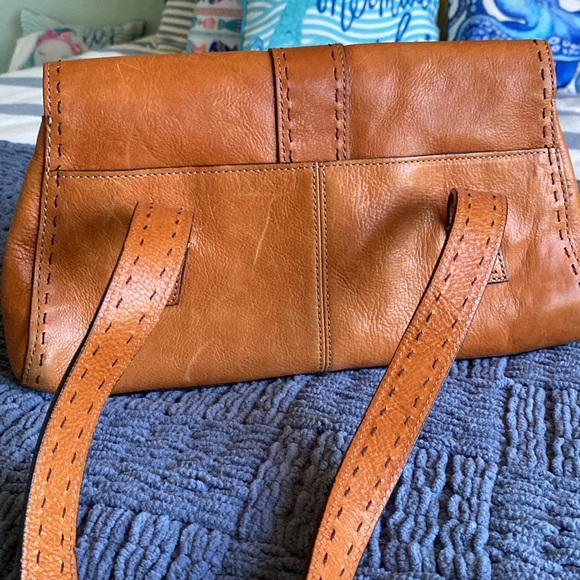 Vintage Fossil Distressed“tan” Leather Crossbody Bag - Picture 5 of 9